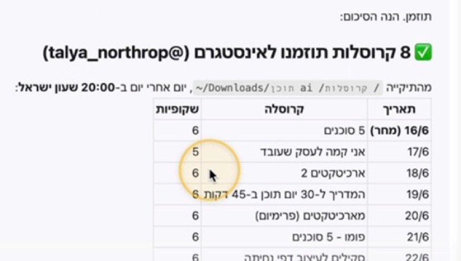 תזמון תוכן אוטומטי